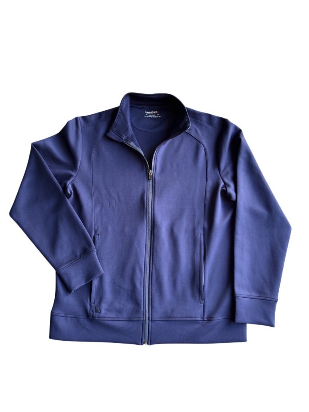 UNTUCKit Mens Navy Full Zip Jacket Medium Polyester Blend Regular Fit Khori Styl